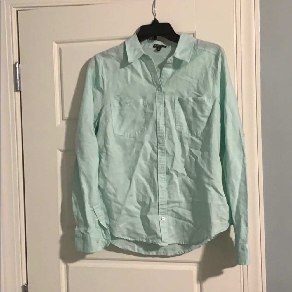 Express linen button-down